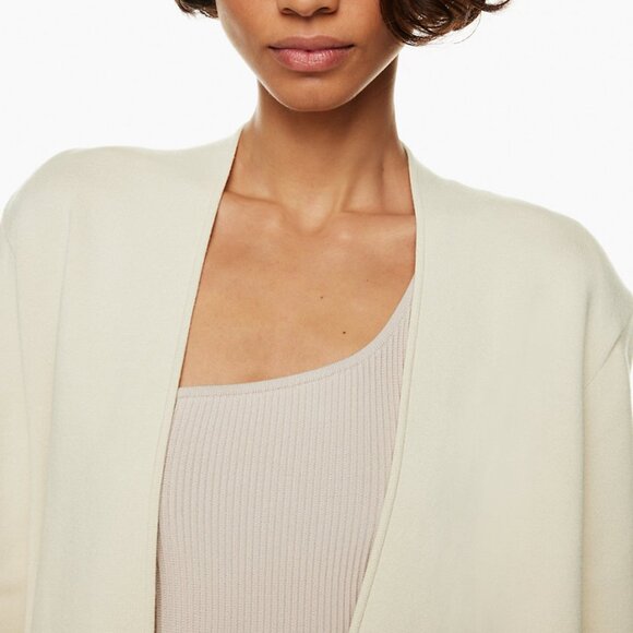 New Aritzia Babaton long cardigan - Orpheum Robe in Matte Pearl - Picture 7 of 10
